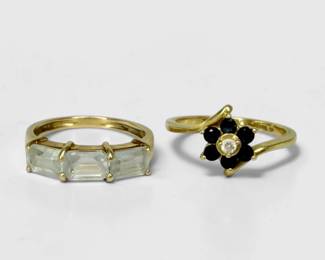 (2) 14K Gold Ladies Rings W/ Stones