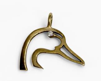 10K Gold & Diamond Duck Pendant
