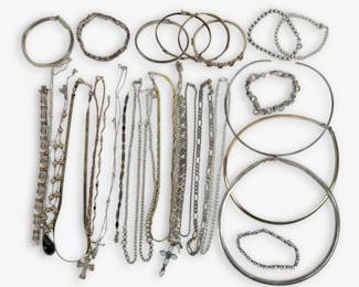 Group of Sterling Silver Necklaces & Bracelets