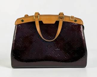 Louis Vuitton Brea Blanc Corail Monogram Vernis MM Hand Bag