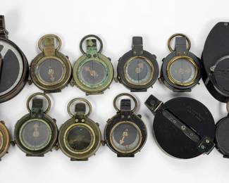 Group of (12) WWI Military Compasses (H)