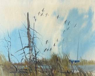 Gerhard Miller “Bird Migration” Watercolor