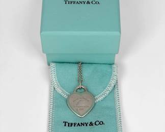 Tiffany & Co Sterling Silver Necklace W/ Heart Pendant