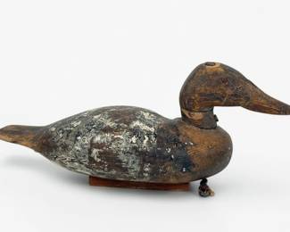 Bill Dodge Antique Wood-Carved Duck Decoy