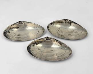 (3) Wallace Sterling Clam Shell Nut Dishes