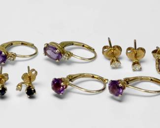 Group Of 10K and 14K Gold Earrings