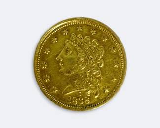 1838-C $2.50 Gold Liberty Head Quarter Eagle – First Year Charlotte Mint Issue