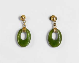 Jade & 14K Gold Earrings