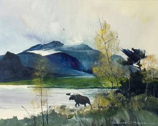 Gerhard Miller “Mountain Landscape” Watercolor