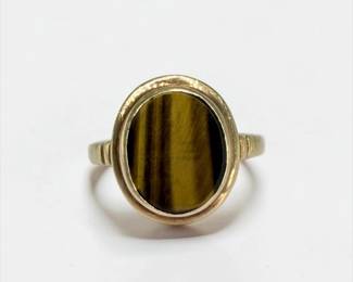 10K Gold & Tigers Eye Ring
