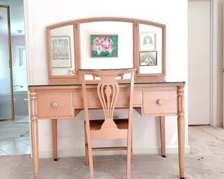 Vintage Pink Vanity Set - This item is available to purchase on our website: https://www.pureandsimplecarolinas.com/shop