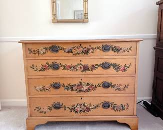 Vintage French Country Style Floral Chest - This item is available to purchase on our website: https://www.pureandsimplecarolinas.com/shop