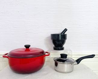 lodge cast iron dutch oven red, solid black marble mortar and pestle set