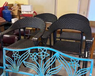 More faux rattan barstools