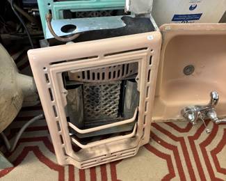 Vintage gas wall heater  to match sink