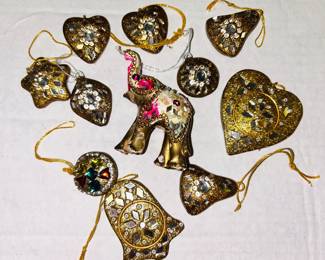 Gold mirror mosiac ornaments 