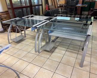 Metal and glass desks 