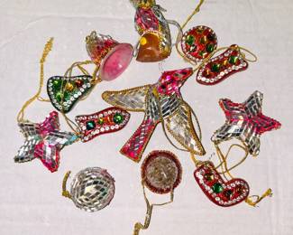 Multi colored mirror mosiac ornaments ( Lots of these)