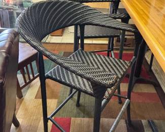 Faux rattan barstools 