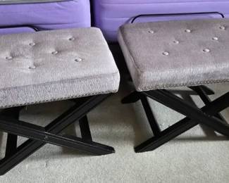 Pair of Upholstered XBase Accent Benches