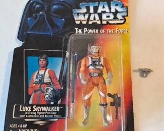 Vintage Star Wars Luke Skywalker Action Figure, And 1983 Star Wars Biker Scout Blaster