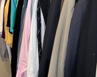Various styles of men's clothing