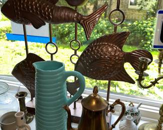 Collection of vintage decorative household items