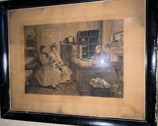 Antique print of "The New Will" by Walter Dendy Sadler and engraved by James Dobie