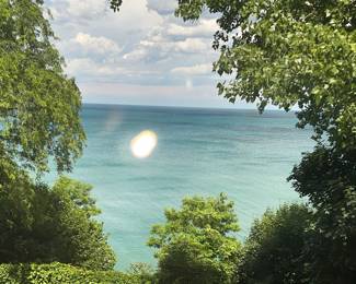 Backyard view of Lake Michigan from the house