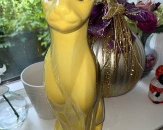 Vintage yellow cat figurine