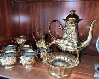 Vintage gold-plated coffee service set