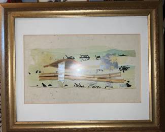 Japanese watercolor landscape painting