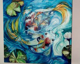Art piece of "Dancing Colors Koi" by Marcia Baldwin
