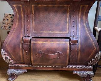 Tool leather-wrapped bombe chest