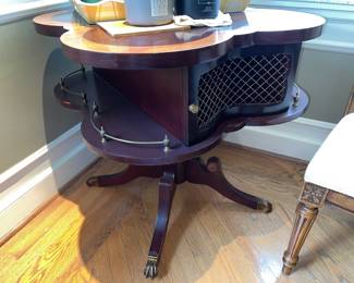 MCM mahogany side table with clover-leaf shape