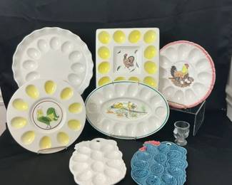 Rooster Hen Egg Plates