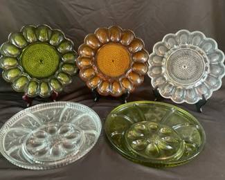 Glass Deviled Egg Platers