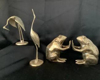 002 Brass Frogs Cranes