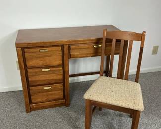 MCM Wooden Desk And Chair