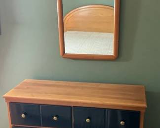 Vintage Highboy Dresser Mirror Set