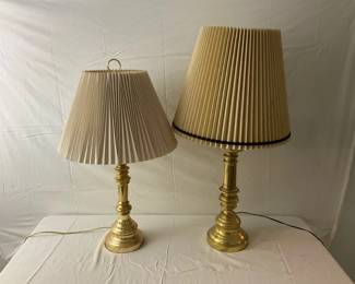 Pair Of Brass Finish Lamps