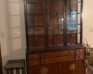 Gorgeous handmade glass front cabinet, Asian style