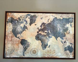 World Map Framed