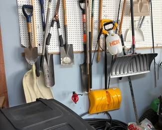 Outdoor Yard Tools, Plastic Trashcan, Other Items