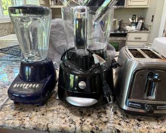Small Appliances Including Blender, Toaster, Food Processor