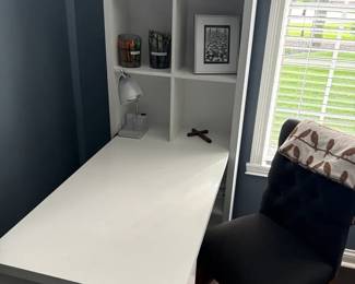 Desk With BuiltIn Cubicles And Chair