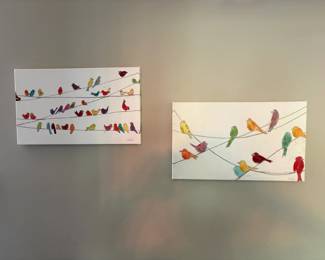 Birds On A Wire Canvas Print Includes Two