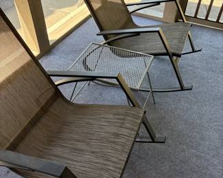  013 Outdoor Rocker Two And Small Table
