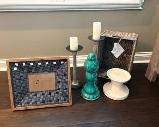 Basket, Frame, Bird, Candle Holders