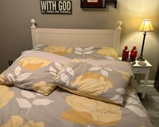 Full Size Bed And Nightside Table